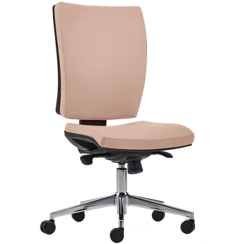 CRYSTAL židle kancelářská, kříž chrom, koženka pudrová