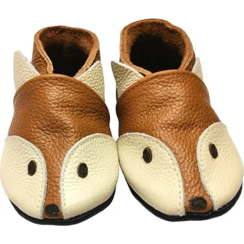 Capáčky EBOOBA Kožené capáčky s koženou podrážkou liška 18-24 měsíců Hnědá 24
