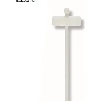 Organizace kabelů CIMCO Vázací páska bílá se štítkem 200 x 2,5 mm (100 ks) 181422