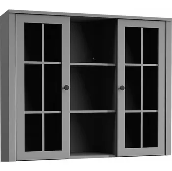 Komoda Nástavec na komodu W2D, vitrína, šedá, Provance