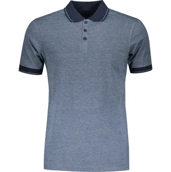 Pánská móda Pánské triko s límečkem melange JAMES NICHOLSON JN706 BLUE MELANGE/NAVY XXXL