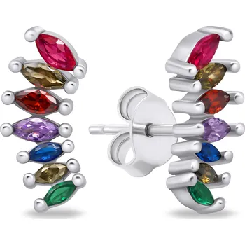 Náušnice Brilio Silver Nepřehlédnutelné stříbrné náušnice s barevnými zirkony EA722WRBW + 2 měsíce na vrácení zboží