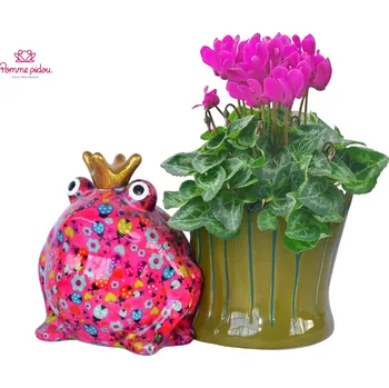 Pokladnička Pomme pidou KVĚTINÁČ ŽÁBA FREDDY - M - květinová růžová 148-00739