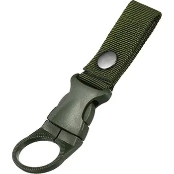 Multifunkční držák láhve na kolo, věšák či batoh - vojenská zelená