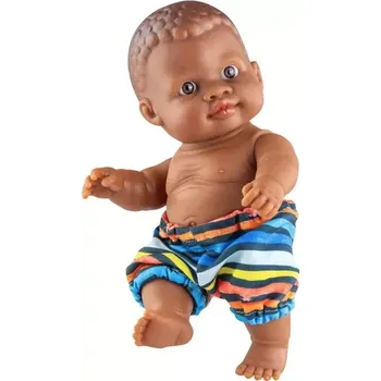 Panenka Realistická panenka chlapeček černoušek Olmo od firmy Paola Reina ze Španělska (Los Peques 21 cm)
