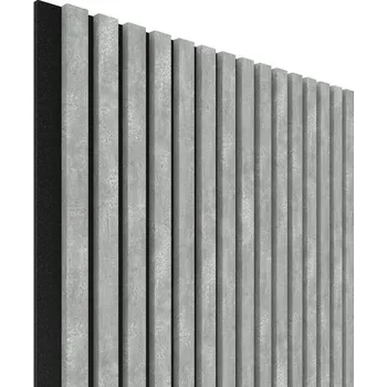 Akustický panel Beton šedý 60,4x275 cm lamely na filcu