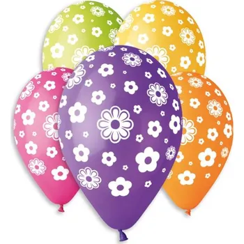 Balónek Balónky nafukovací, Květiny, 5 kusů