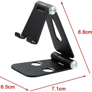 Hliníkový stolní stojan na tablet a telefon, nastavitelný - Černá