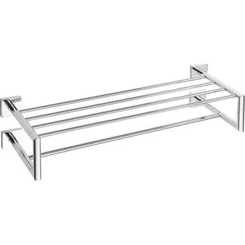 X-SQUARE polička na ručníky dvojitá s hrazdou 600x160x225mm, chrom