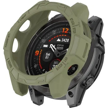 Příslušenství k chytrým hodinkám VSECHNONAMOBIL 74093 TPU HALF COVER Kryt pro Garmin Fenix 7X / 7X Pro tmavě zelený