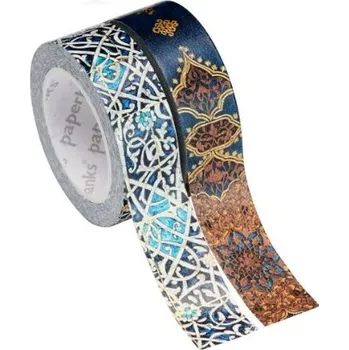 Kalendář Paperblanks Washi pásky - GRANADA TURQUOISE & SAFAVID INDIGO