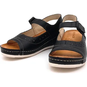 Dámské sandále Dámské kožené sandály W 469 WAWEL černé Barva: černá, Velikost: 36