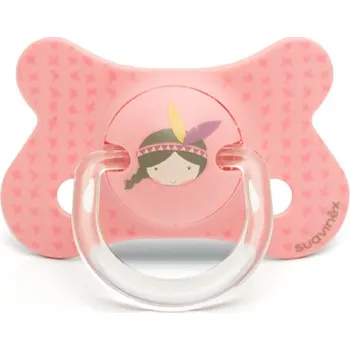 Suavinex Šidítko Fusion anatomické silikon 4-18 m růžový indián