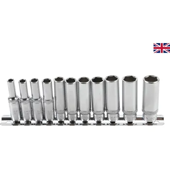 Hlavice palcové 1/4” prodloužené, velikosti 3/16 až 1/2”, sada 11 ks - BGS 2429