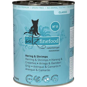 Krmivo pro kočku catz finefood Classic N° 13 – sleď a krevety 6 × 400 g