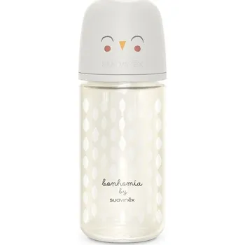 Kojenecká láhev Suavinex Láhev Sklo BONHOMIA 240 ml fyziologická SX PRO +3 MF bílá