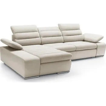 Obývací pokoj Sedací souprava KORFU | FUNKČNÍ LÁTKA | levá | rozkládací + úložný prostor | bílobéžová 02 | AKCE