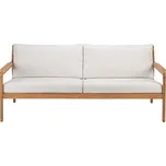 Sofa Ethnicraft Jack Outdoor přírodní rám krémově bílé polstrování 180x90