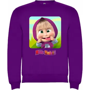 Dívčí oblečení Mikina přes hlavu Máša a medvěd Barva: Fialová/purpurová, Velikost: 98/104 - 3/4roky