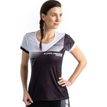 Dámské tričko Sportovní tričko CRUSSIS – ONE dámské krátký rukáv černá/bílá L