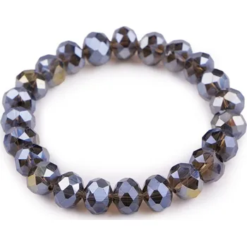 Náramek Náramek pružný z broušených korálků s AB efektem - 5 šedá AB