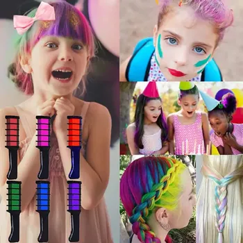 Barva na vlasy Hřeben s barevnými křídami na vlasy - 8 kusů