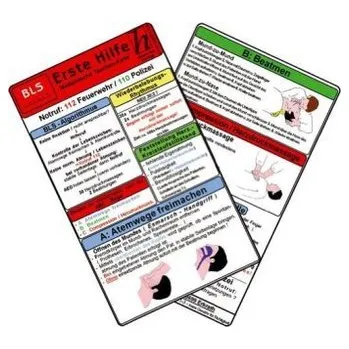 Erste Hilfe - BLS - aktuelle Richtlinien, Medizinische Taschen-Karte