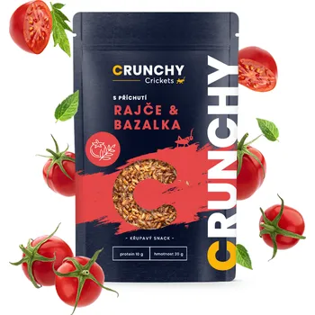 Sušené maso Crunchy Cricket s příchutí RAJČE & BAZALKA 20 g