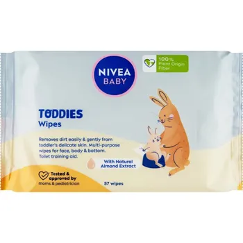 Dětský vlhčený ubrousek Nivea Baby Toddies Multifunkční ubrousky, 57 ks
