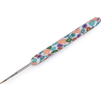 Nástroj na niť a příze Háček na háčkování se silikonovou rukojetí, se zlatou špičkou - 5 (1,5 mm) bílá