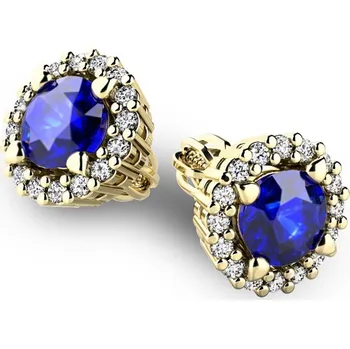 Náušnice Dámské náušnice zirkony a safíry 10926-ZL-ZIR-TM