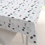 Dětský bavlněný obdélníkový ubrus Sandra SA-369 Koloušci a ježci v lese 140x220 cm