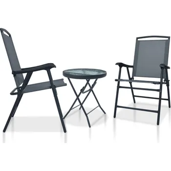 Zahradní sestava vidaXL 3dílný bistro set šedý ocel