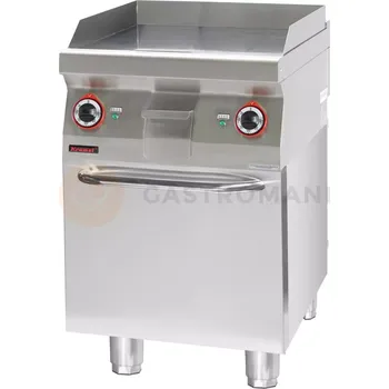 Kuchyňský gril Grilovací deska hladká 600 mm 8 kW na uzavřeném podstavci, skříňce | KROMET, 700.PBE-600G.S.D