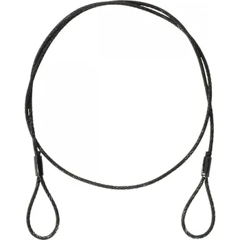 Lanko pro jízdní kolo Ocelové jistící lanko 3 mm x 900 mm (SC), černé bez karabiny