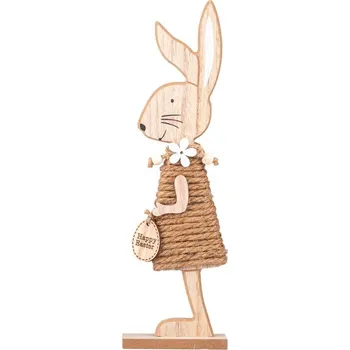 Velikonoční dekorace Dekorace dřevo 85x300mm zajíc na postavení, přírodní