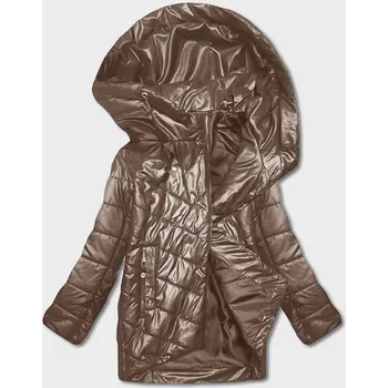 Dámská cargo bunda Tmavě béžová dámská bunda s asymetrickým zipem SWEST, odstíny béžové 46 i392_23185-R