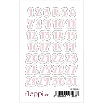 samolepka Fleppi Samolepky Čísla - doodle Barva samolepek: nude růžová