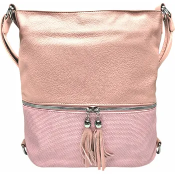 Kabelka Střední starorůžový kabelko-batoh 2v1 s třásněmi Nickie