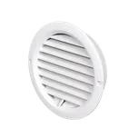 Kulatá plastová mřížka s přírubou a regulací Barva: Bílá, Průměr [mm]: Vnější Ø 160, vnitřní Ø 125, Model: S přírubou a regulací