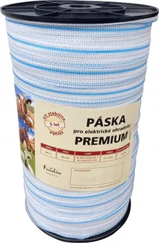 Ohradník Selko Premium vodivá páska pro elektrické ohradníky 4 cm x 200 m bílá/modrá