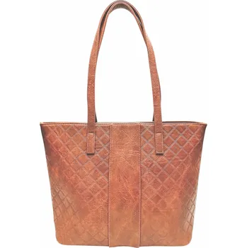 Kabelka Velká středně hnědá kabelka přes rameno se vzory Wessie