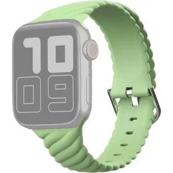 Řemínek na hodinky Propletený silikonový řemínek pro Apple Watch Ultra 49mm / 46mm / 45mm / 44mm / 42mm - zelený