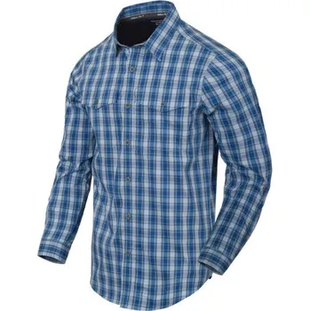 Pánské tričko Košile COVERT Concealed Carry, dlouhý rukáv - Ozark Blue Plaid, Helikon-Tex Varianta: S