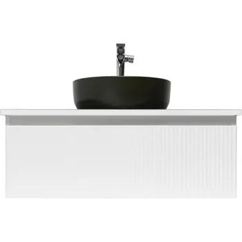 Koupelnový nábytek SAT Koupelnová skříňka s umyvadlem a baterií SAT Evolution 98x30x44,8 cm bílá mat SATEVO100WMDBUC SATEVO100WMDBUC