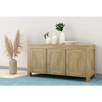 Komoda Buková komoda FABIO K12 z masivu Barevné provedení: Kaštan, Dvířka: Dvířka - čiré sklo, Horní deska: Varianta A