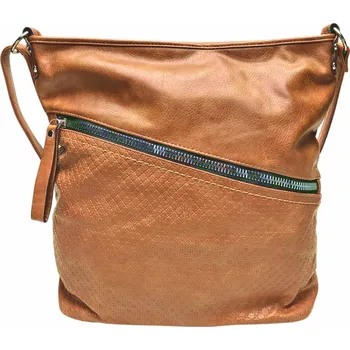 Kabelka Velká středně hnědá crossbody kabelka s kapsou Lora