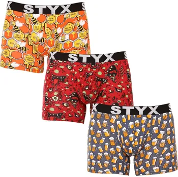 Pánské spodní prádlo 3PACK pánské boxerky Styx long art sportovní guma vícebarevné (3U13714) M Možnost vrácení zboží ZDARMA do 120 dnů!