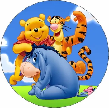 Jedlá dekorace na dort Jedlý papír Medvídek Pú, tygr a oslík 19,5 cm