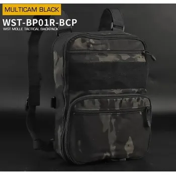 Batoh Tactical Flat Pack až 9,6L - MC Black, Wosport